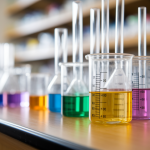 bechers-cylindres-liquides-colores-labo