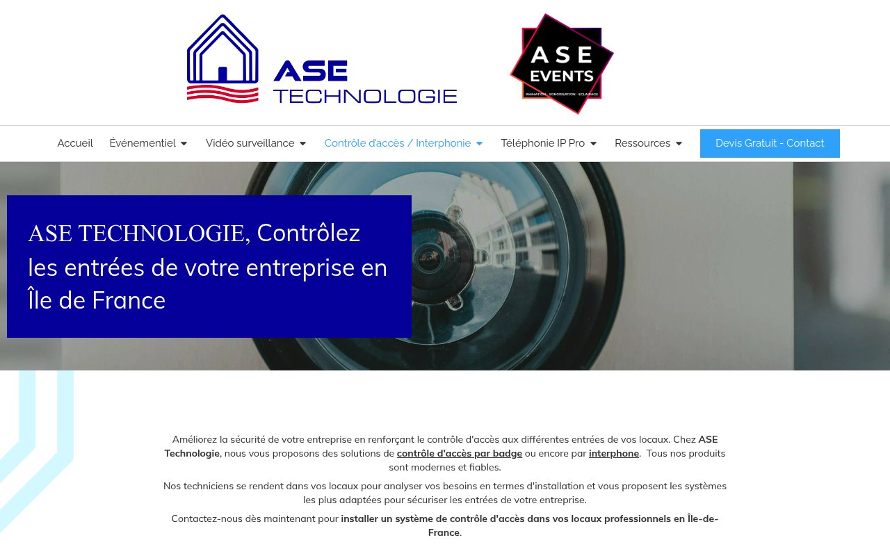 Apercu du site Ase Technologie