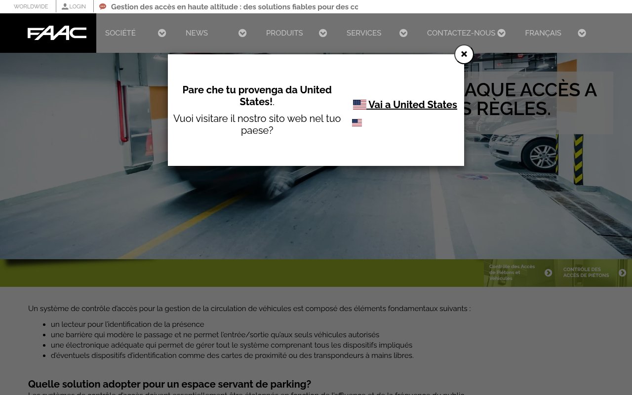Apercu du site FAAC